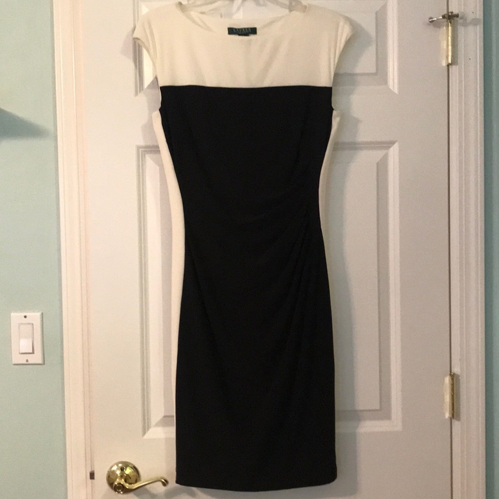 NEW Black and White Color Block Ralph Lauren Dress